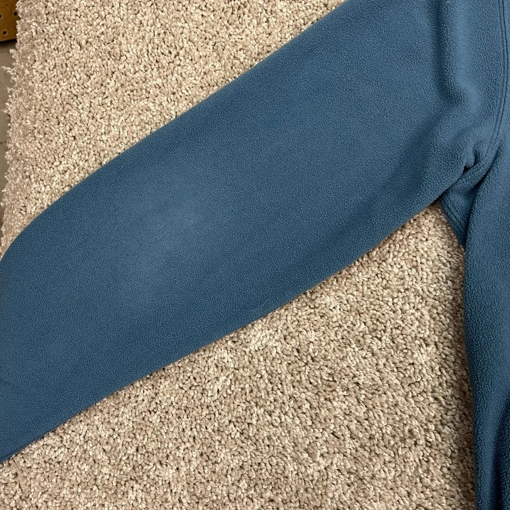 Eddie Bauer Pullover Mens Large Blue Long Sleeve 1/4 Zip Polartec Fleece STAIN